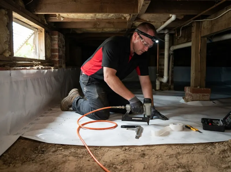 Crawlspace Vapor Membrane Sanitization and Pest Exclusion in Charleston, SC